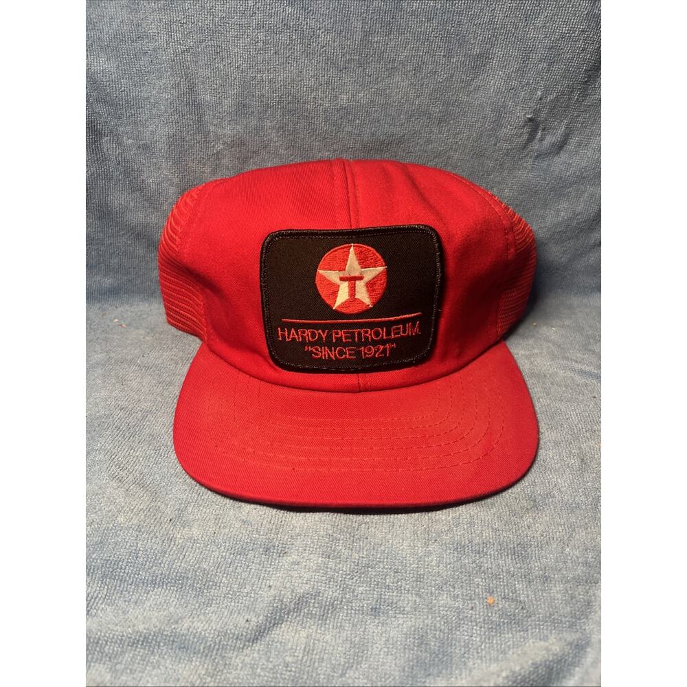 VINTAGE NOS Texaco Hat Cap Snap Back Red Foam HARDY PETROLEUM SINCE 1921 NEW